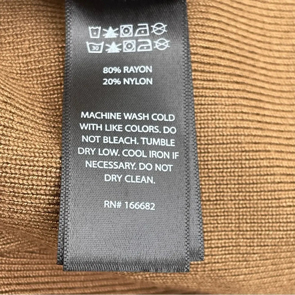 House OF HARLOW 1960 Camel Brown Long Sleeve Crop Knit Corset Top Sz L - Image 7