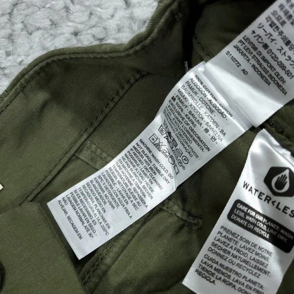 Levi's Ribcage Straight Utility Olive Green Super High Rise Pants Size 26x29 - Image 8