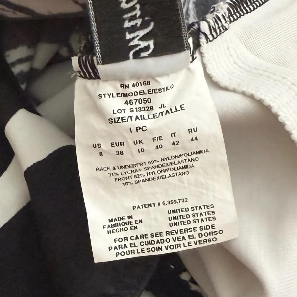 Miraclesuit Swimsuit One Piece Black White Striped Abstract 6 8 - Image 6