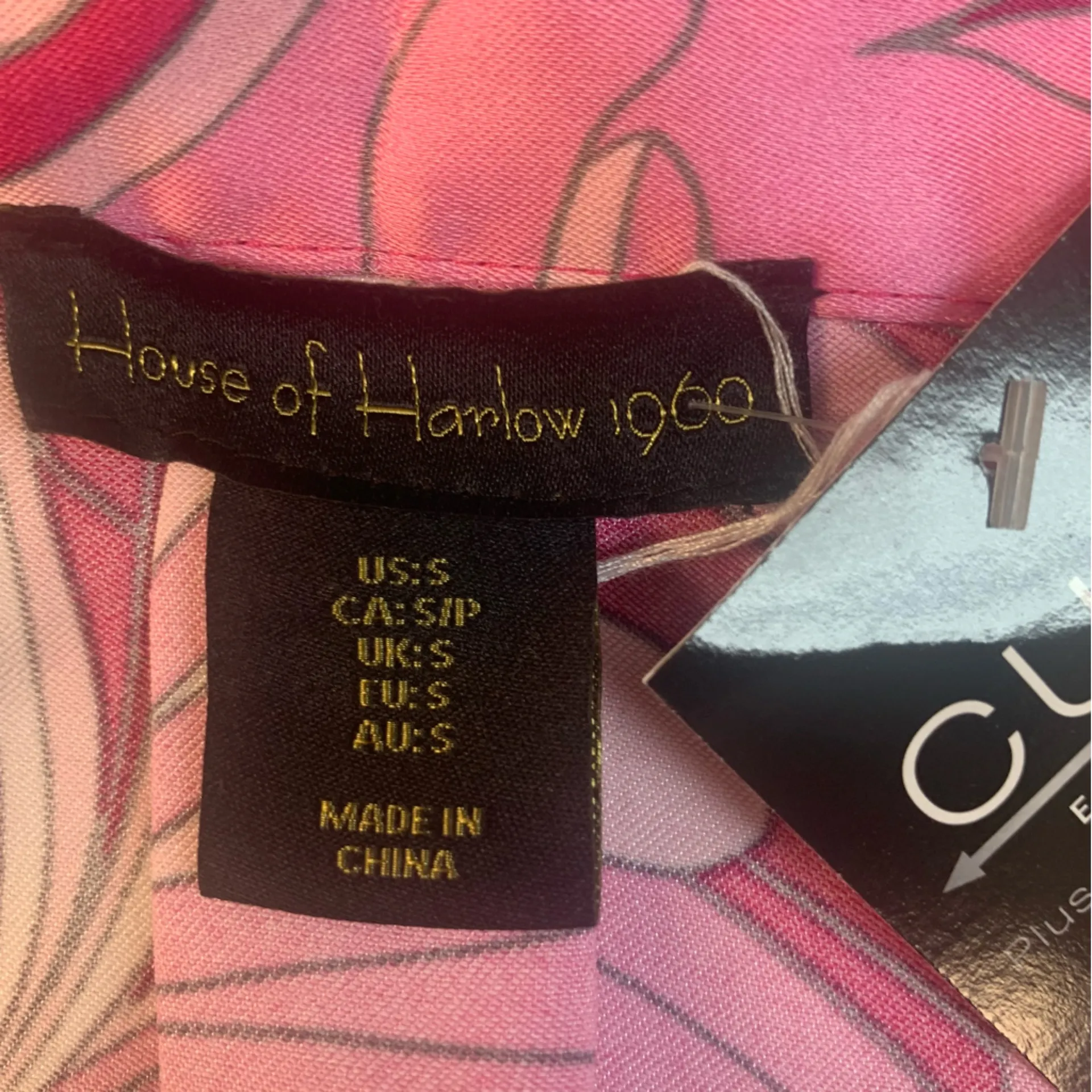 House of Harlow 1960 Pink Swirl Button Down Shirt Size Small - Image 5