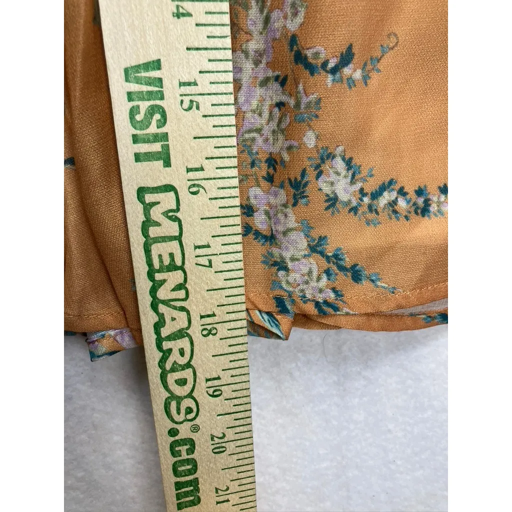 ALAMIA Women's Coral Floral Print Button Down Blouse and Tiered Skirt Set Size L Orange Size L - Image 7