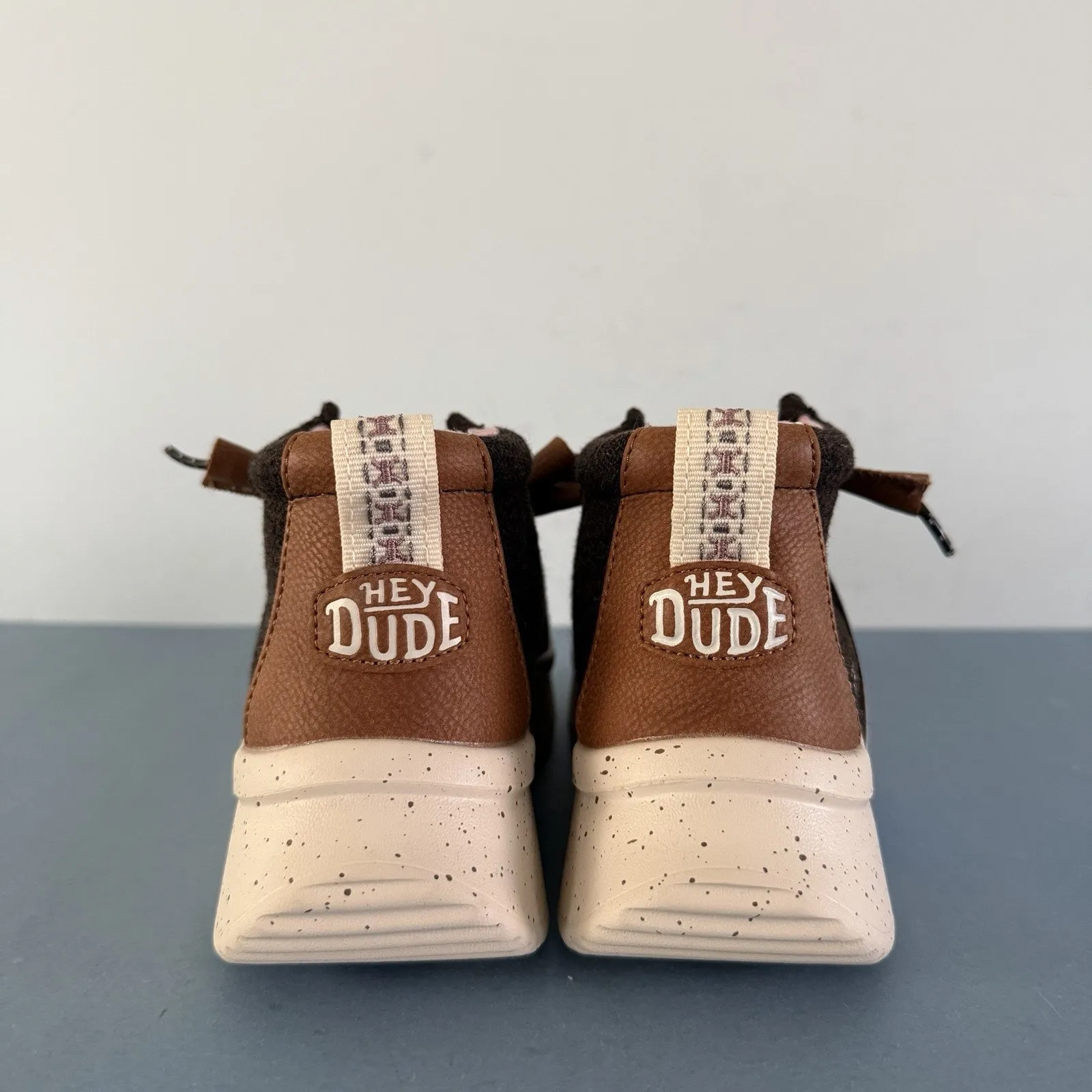 NWT Hey Dude Wendy Peak Hi Wool Moccasin Sneakers Cocoa Brown Ankle Booties - Image 8