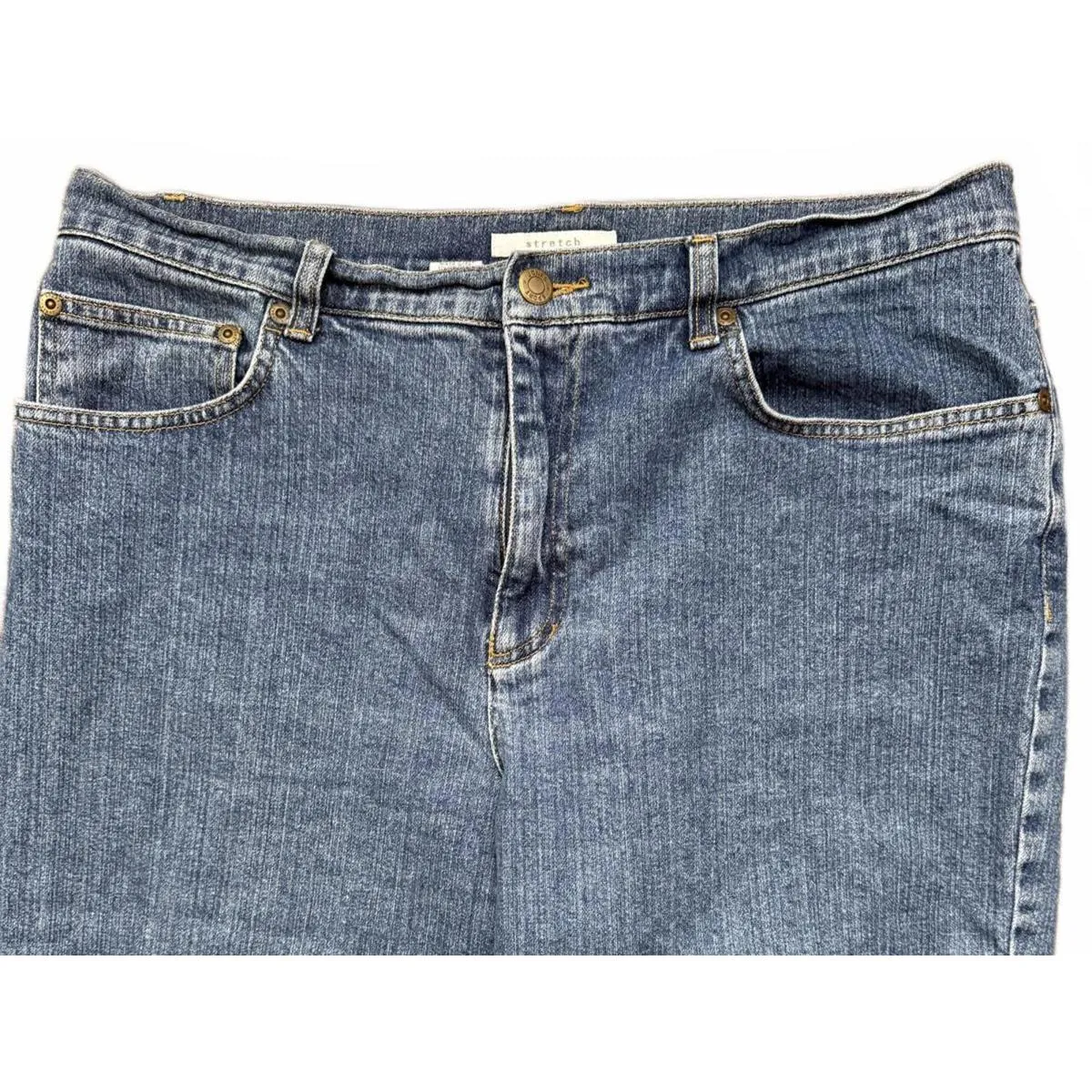 Jones Sports Women's Denim Jeans Size 14 Medium Blue Cropped Capri Stretch - Image 4