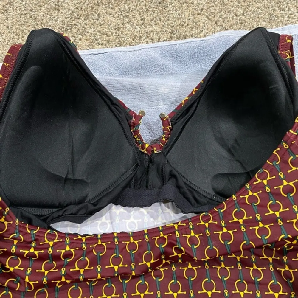 NWT Lands End halter tankini size 14. Brown In color with super unique pattern - Image 4