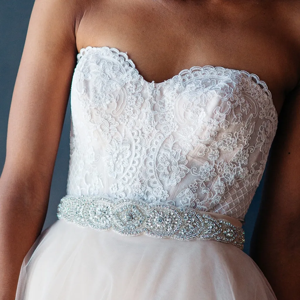 Silver Sparkle Wedding Gown Belt - Image 6