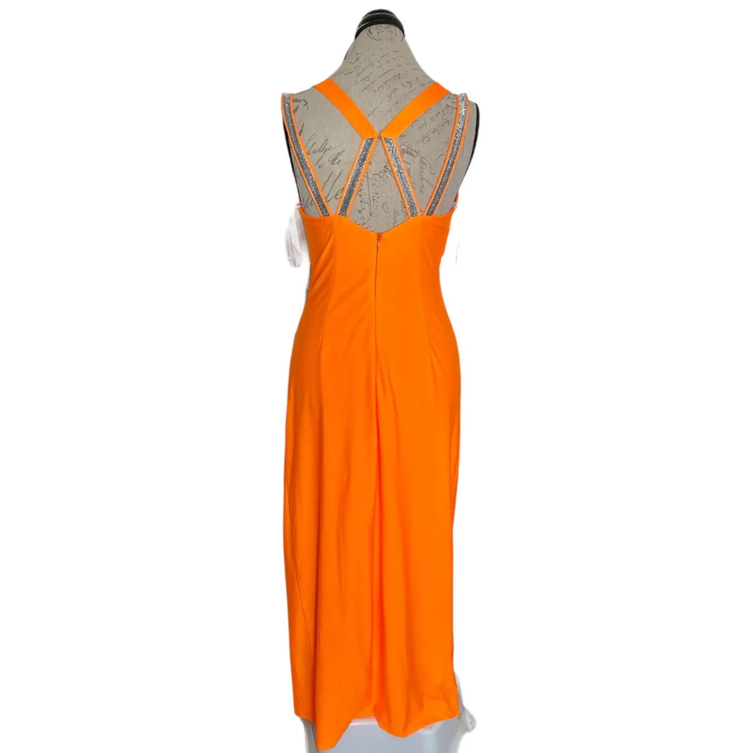 JJ's House Dress Sz 8 Gown Prom Formal Party Holiday New Year's Anniversary Orange - Image 9