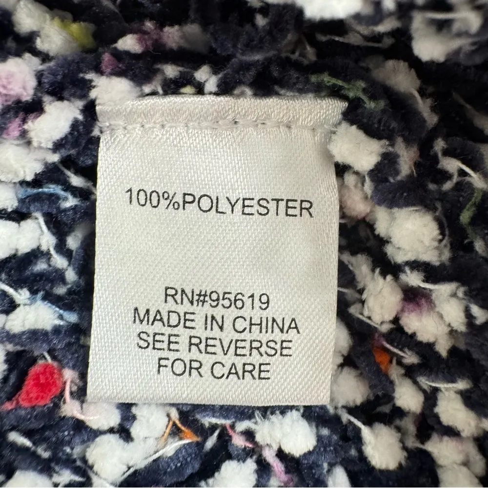 John Paul Richard Blue Confetti Nubby Loop Chenille Mock Neck Sweater S - Image 13