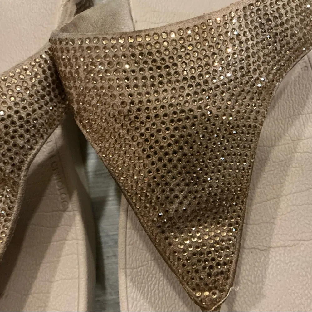 FitFlop lulu shimmer foil sandals women’s 9 hold rhinestone wedge T-strap - Image 8