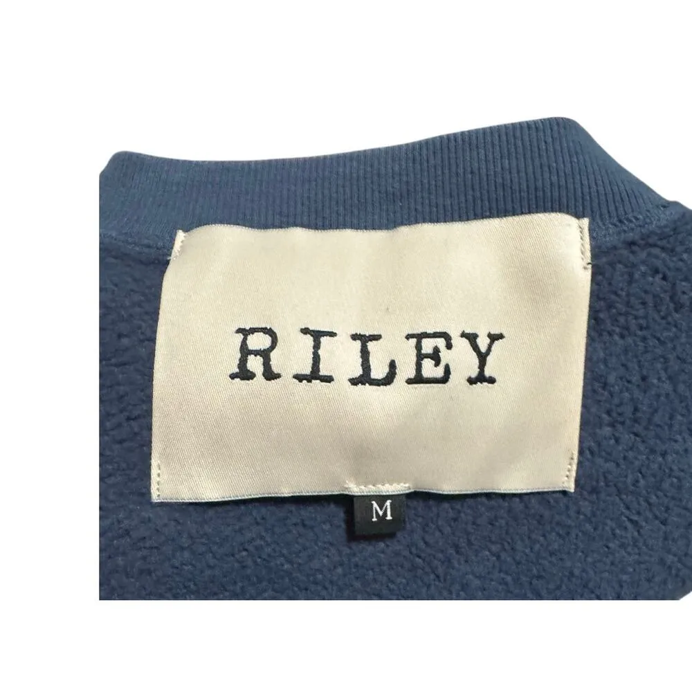 RILEY 1880 Vintage/FREE PEOPLE Navy Sweatshirt in Sz Medium Blue - Image 3