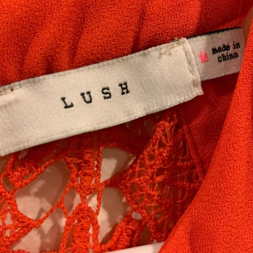 Lush Orange Lace Fitted Crop Top - Image 3