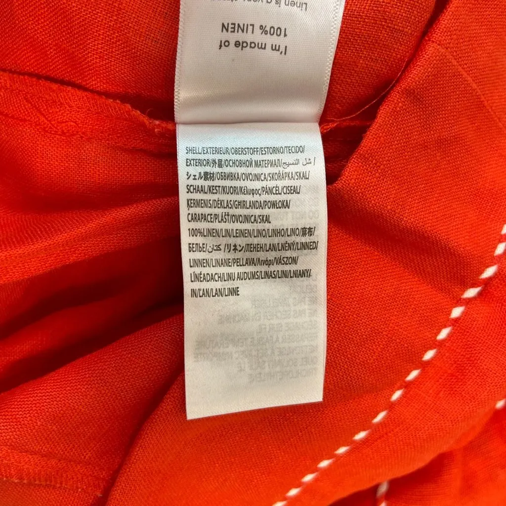 NWOT Farm Rio 100% Linen Puff Sleeve Linen Romper Size XS Red - Image 12