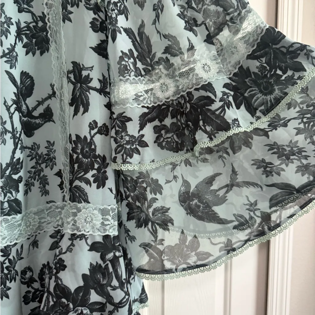 NWT Anthropologie BHLDN Camila Long-Sleeve Chiffon Mini Dress - Image 8