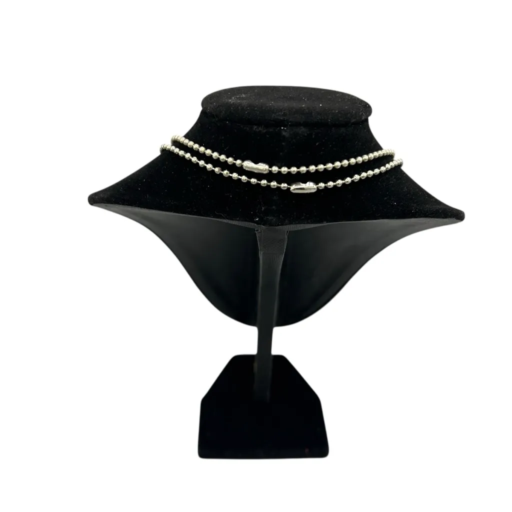 Silver Tone Ball Chain Necklaces Lot 2pc - Image 2