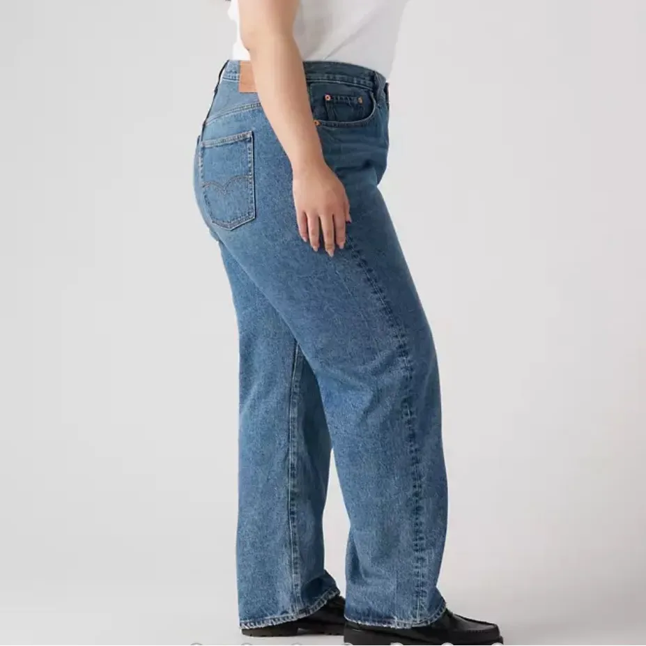 Levi's 501 ‘90s Rigid Loose Straight Leg Jean Not My News Channel Blue 22W - Image 3