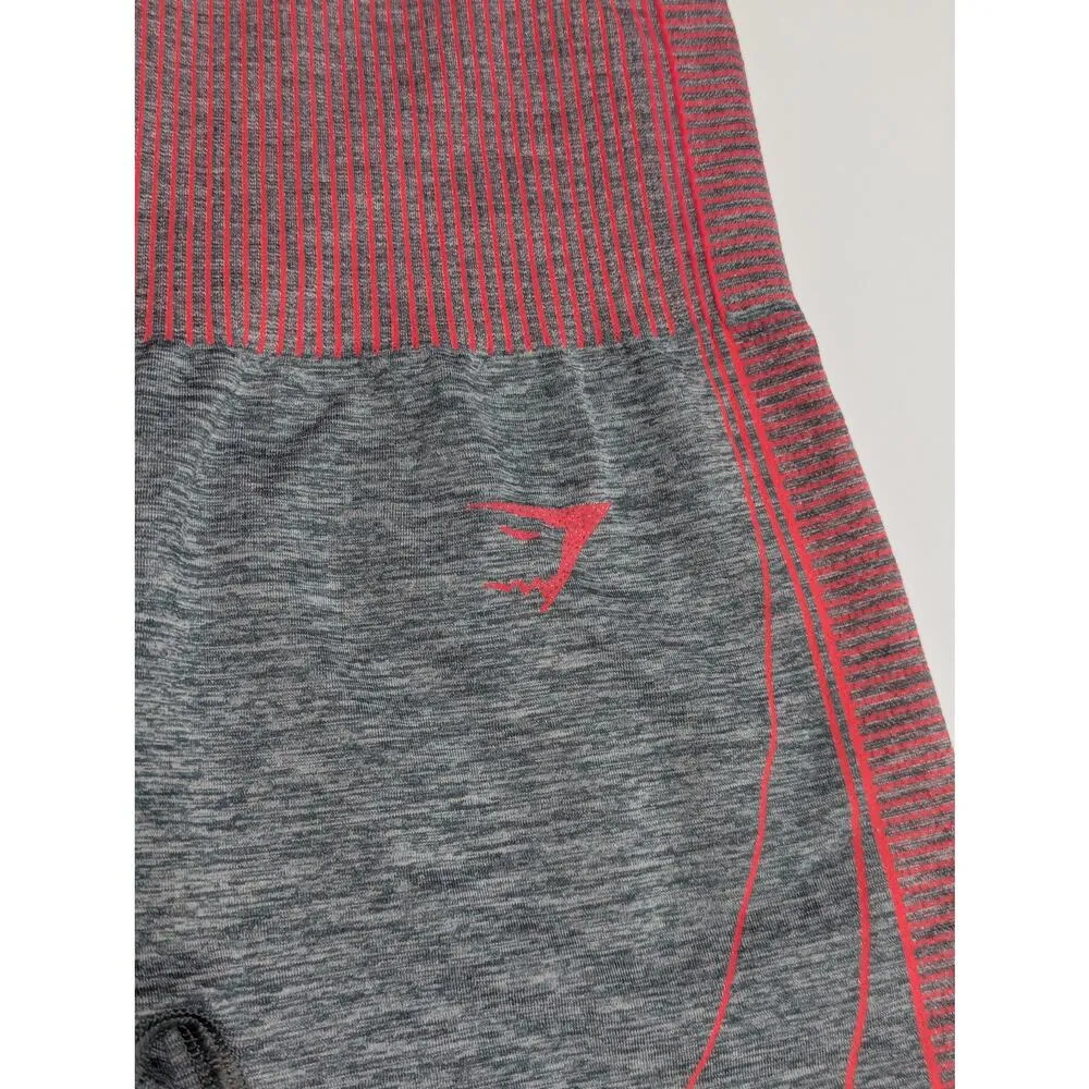 Gymshark Hyper Amplify Seamless Shorts Gray Pink Workout Womens X-Small - Image 3