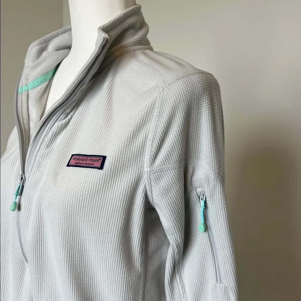 Vineyard Vines Gray Aqua Quarter-Zip Waffle Long Sleeve Pullover Shep Shirt - Image 4