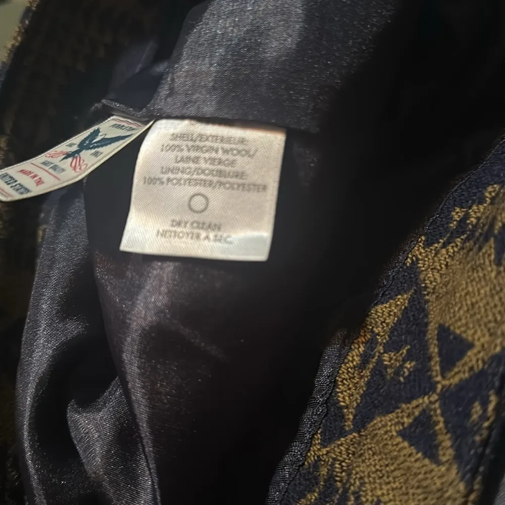 Pendleton Wool skirt Mojave style in pattern navy blue & bronze SIZE 12 - Image 8