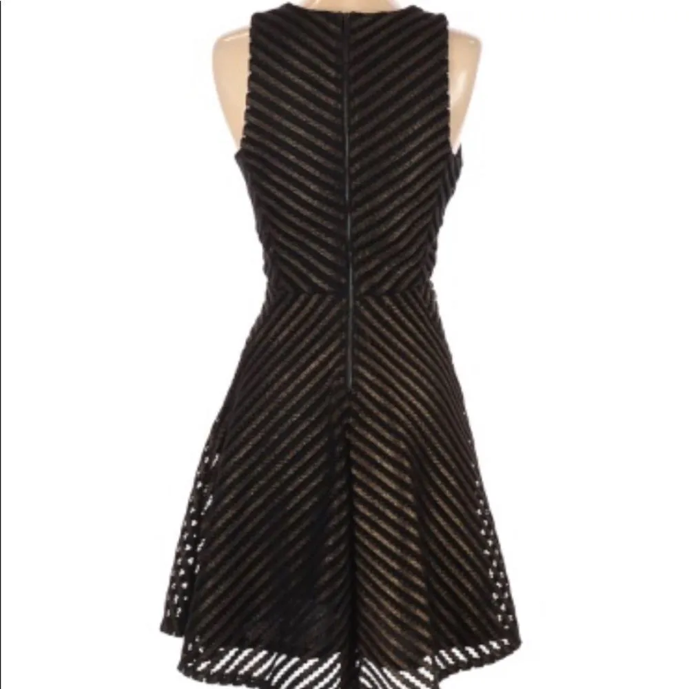 Mossimo A Line Metallic Gold Chevron Sleeveless Fit and Flare Mini Dress - Image 3