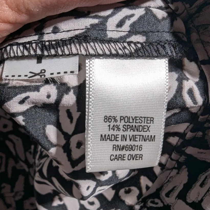 Vtg Y2K Laura Ashley Black White Metallic Leopard Print Zip Up Track Jacket P M Size undefined - Image 5