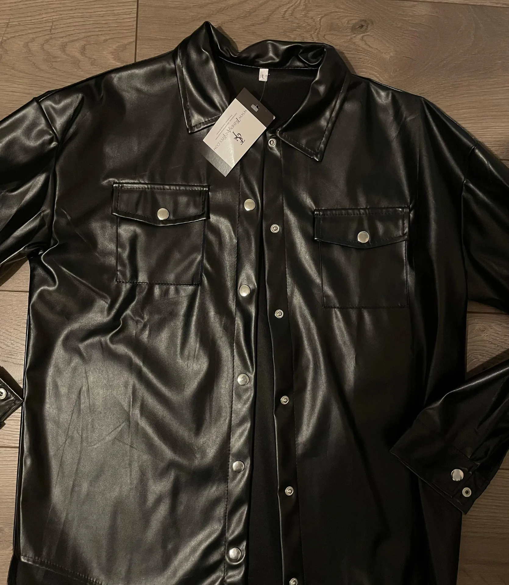 Trendy and Tipsy Leather Shacket - Image 2