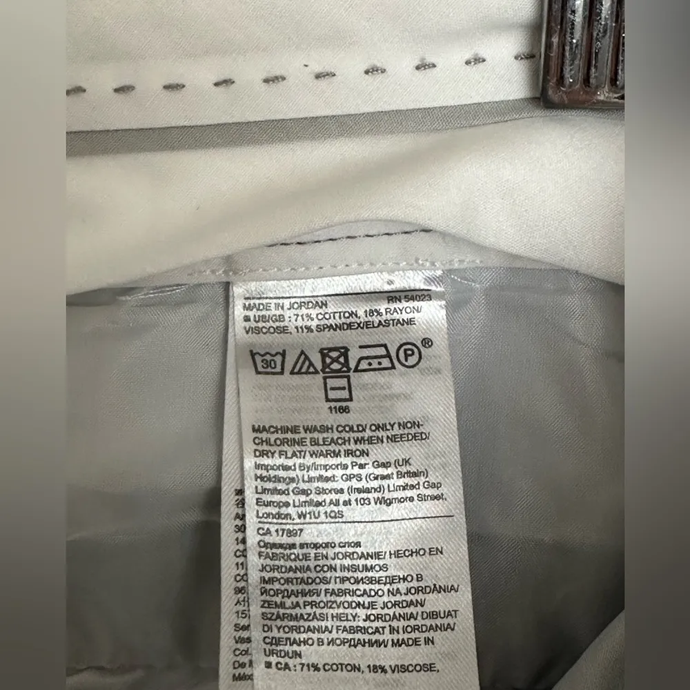 Banana Republic SLOAN- white striped work pants, ankle length - Image 5