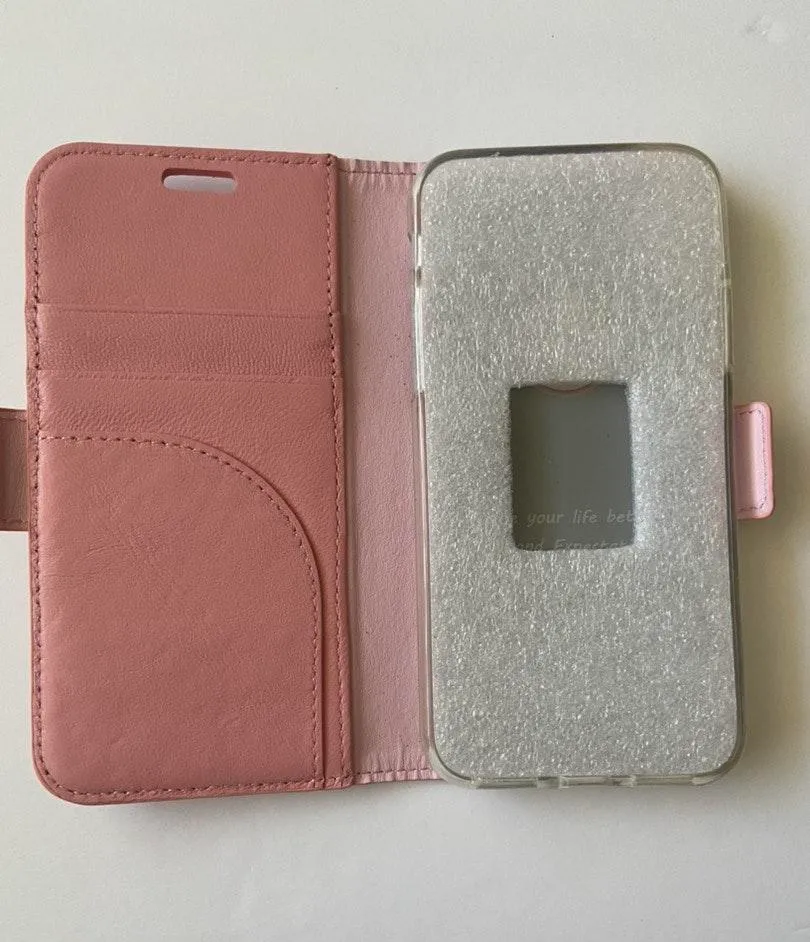 iPhone X Case Leather Wallet Flip Cover Pink - Image 4
