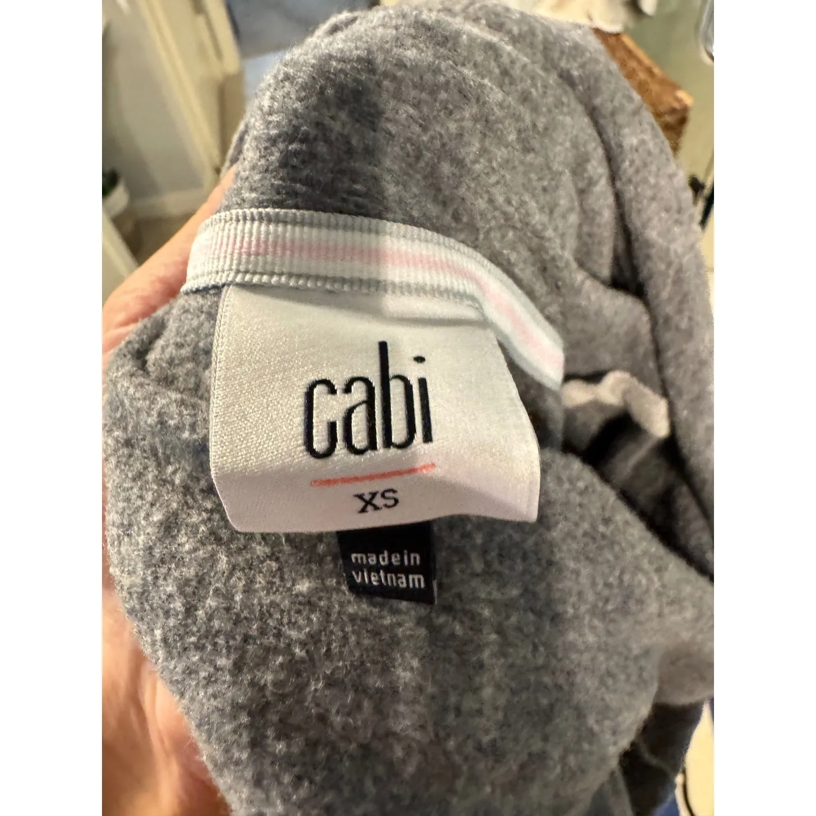 Cabi Colorblock Cowl Neck Tunic Sweater XS Grey Loose Fit Drop Shoulder - Image 7