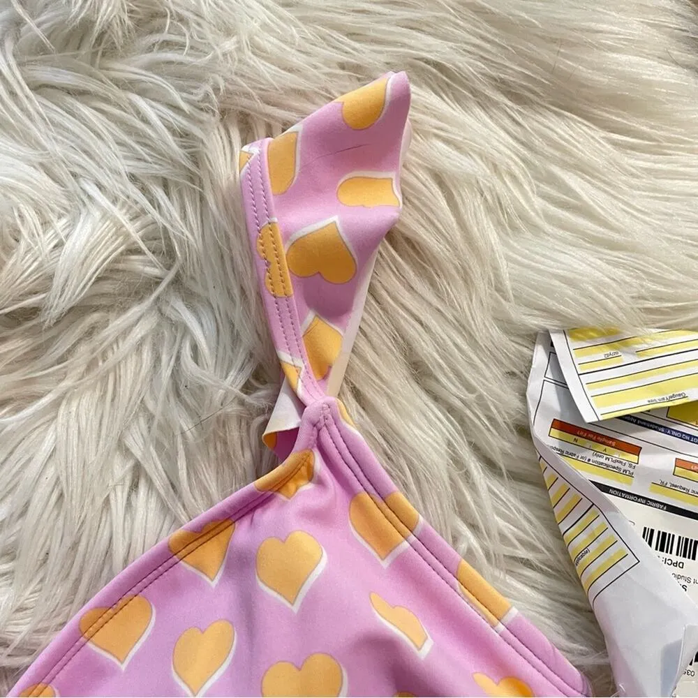 Lilac Heart Flutter Ruffle strap bikini swim top D/DD D DD - Image 4