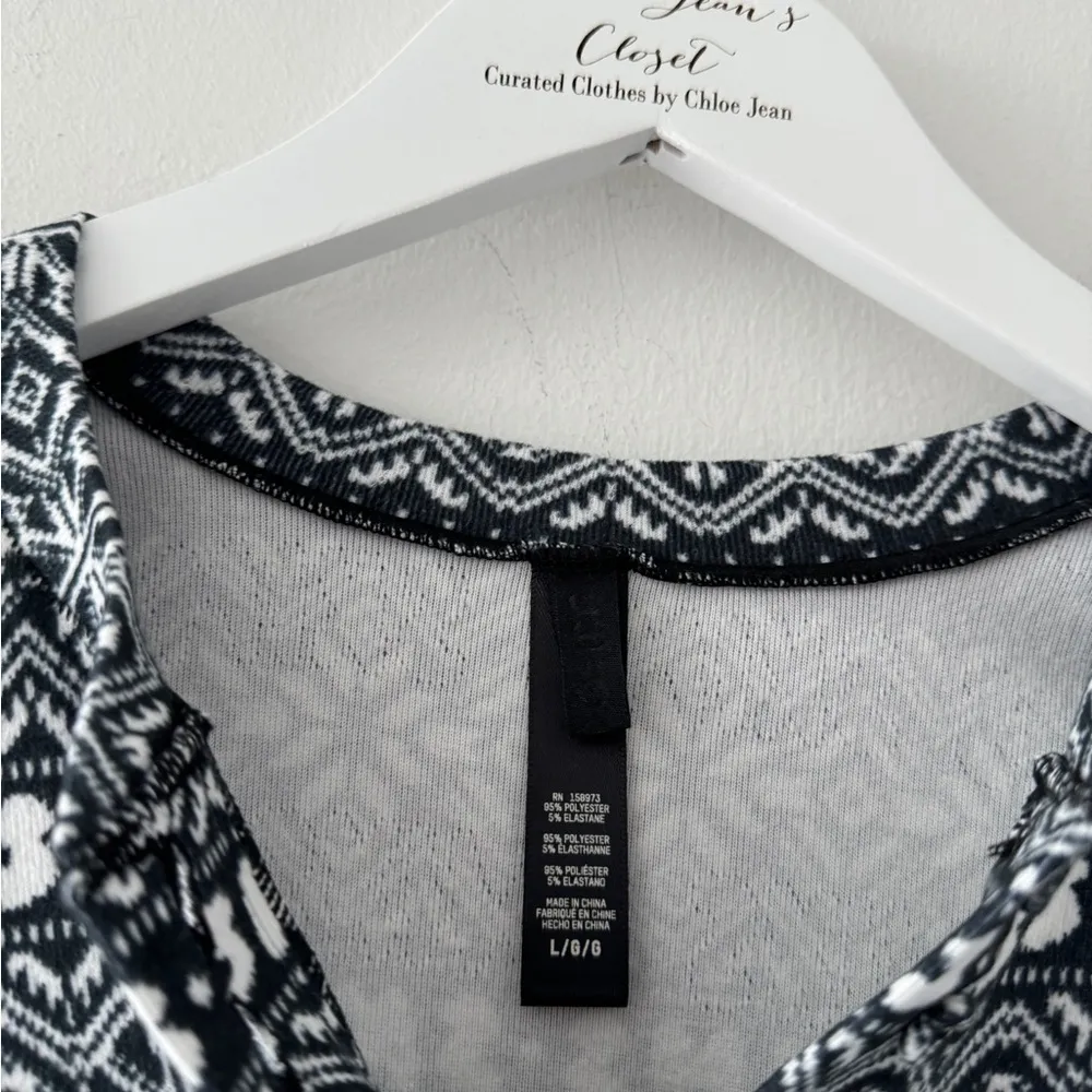 SKIMS Logo Plush Pointelle Henley in Black L - Image 5