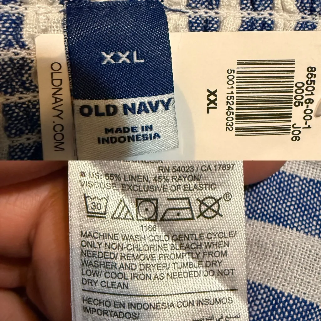 NWT Old Navy Womens Dress Blue White Stripe Sleeveless Linen Blend Size XXL - Image 9