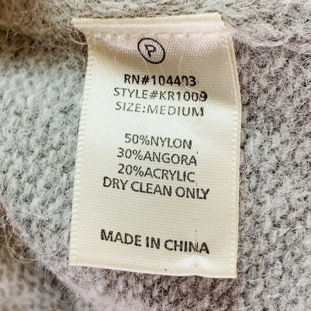 J.O.A. Gray Angora Blend Cold Shoulder Sweater Size Medium - Image 7