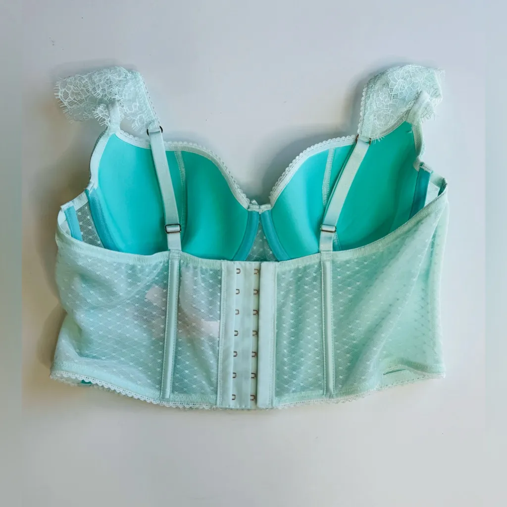 Victoria's Secret Dream Angels Lace Cap-Sleeve Corset Bra Top Mint Size L NWT - Image 10