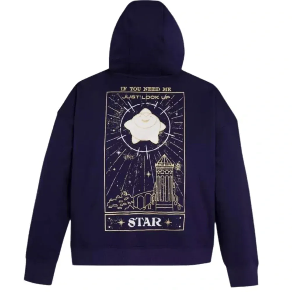 Disney Hoodie Womens Purple Gold Wish Star Look Up Half Zip Size Small - Image 5