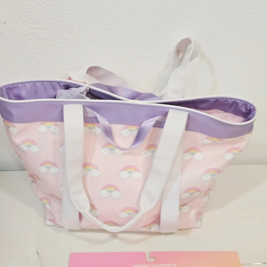 Stoney Clover Lane Rainbow Beach/Baby bag With Pocket Purse & Wording - Image 4