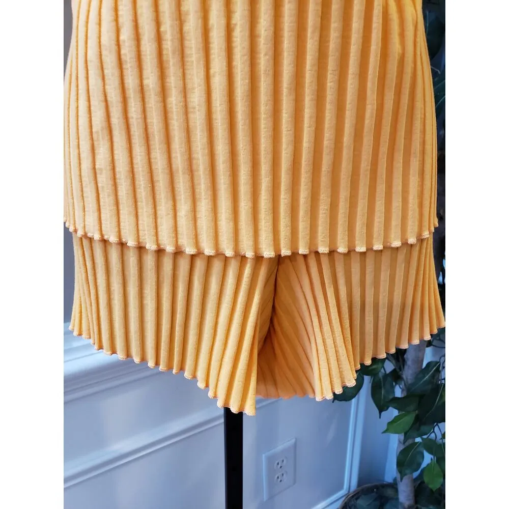 A New Day Orange Sleeveless Ribbed 2 Piece Short Set Size L Cotton Blend - Image 5