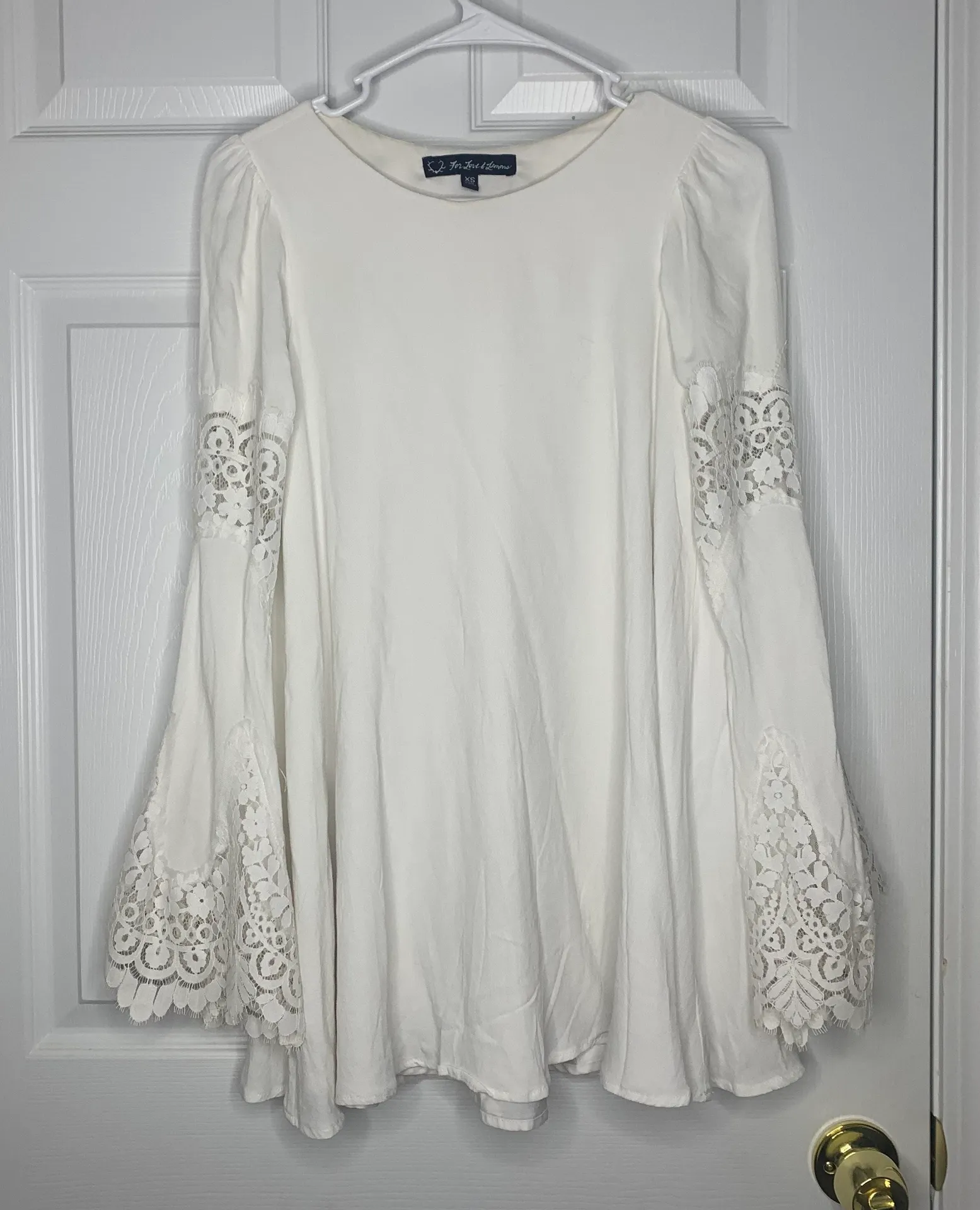 For Love And Lemons Festival Bell Sleeve Dress Size Xs White - Image 4