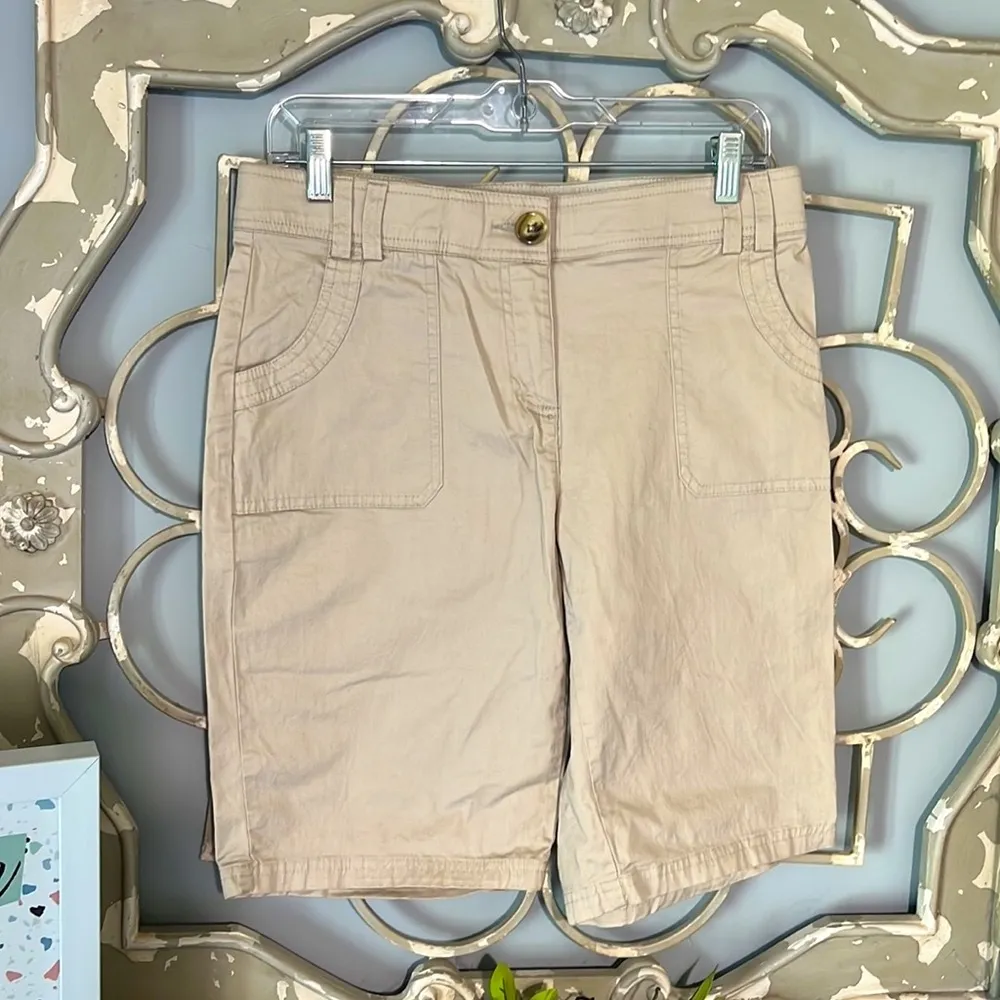 Khaki Shorts Counterparts Womens 6P Cotton Spandex Comfy Bermuda - Image 2