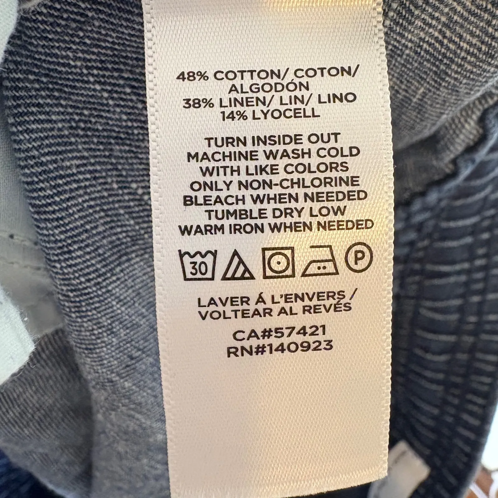 Loft  Denim Drawstring Frayed Hem Shorts Size XL - Image 5