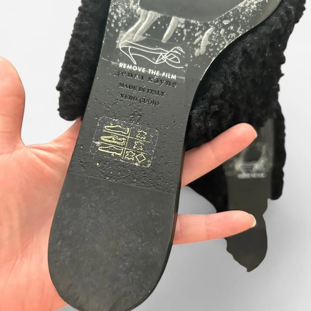 Jenni Kayne Luxe Fuzzy Pointed Shearling Mule Flats Minimalist Quiet Luxury 37/7 - Image 5