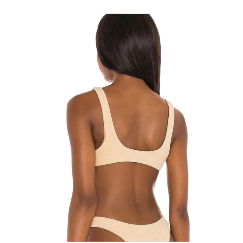 Its Now Cool x Free People 90s Crop Terry Towel Sporty Bikini Tank Top 8 Brown - Image 3