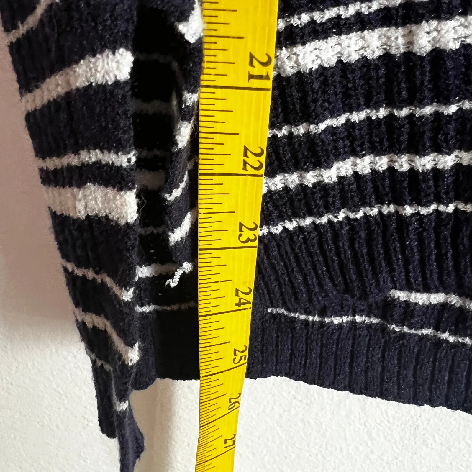 Navy Striped Knit Tank Top,‎ Coastal Chic, Old Money, Minimalist, Preppy, Medium - Image 4