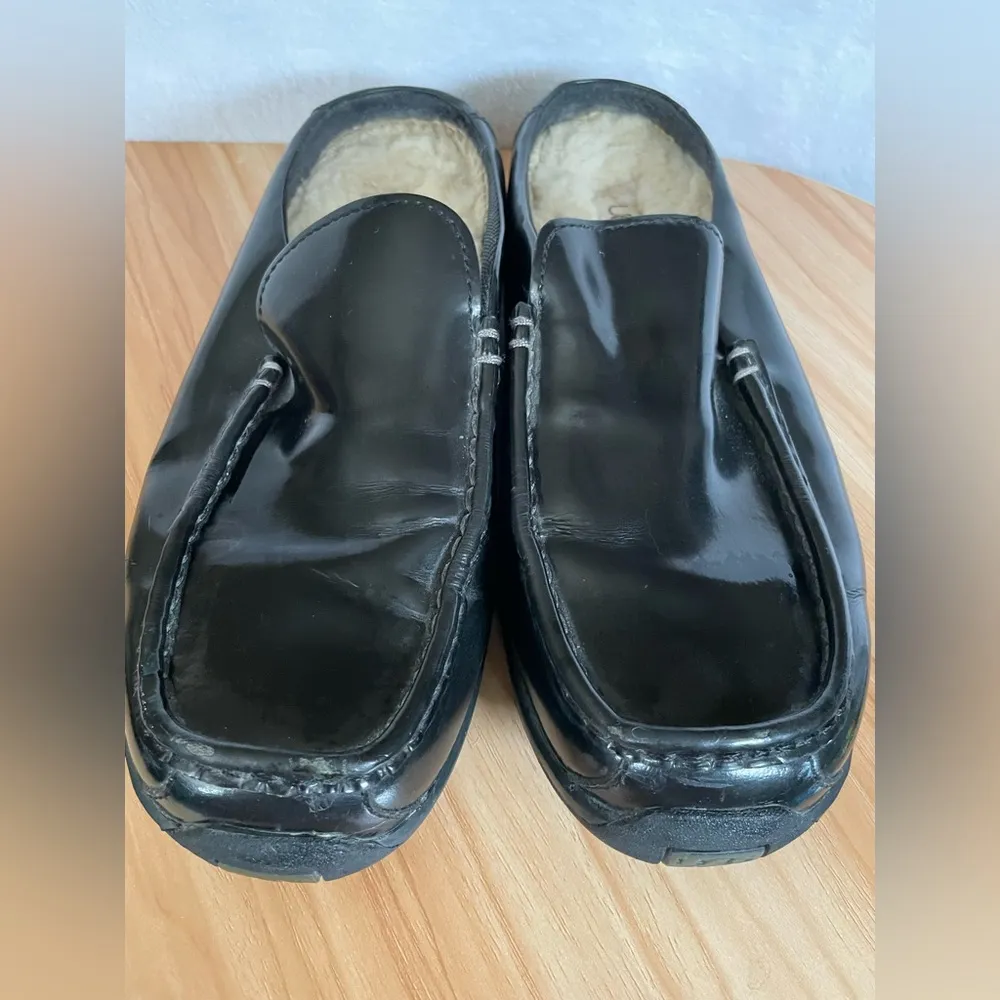 UGG Classic Clog Slip On Black Leather Size 8 - Image 9
