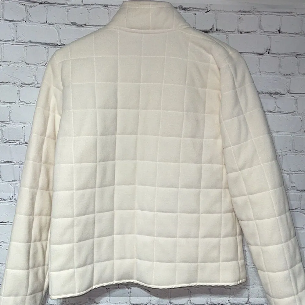 Quilted Cream Soft Jacket NWT Petite Medium - Image 11