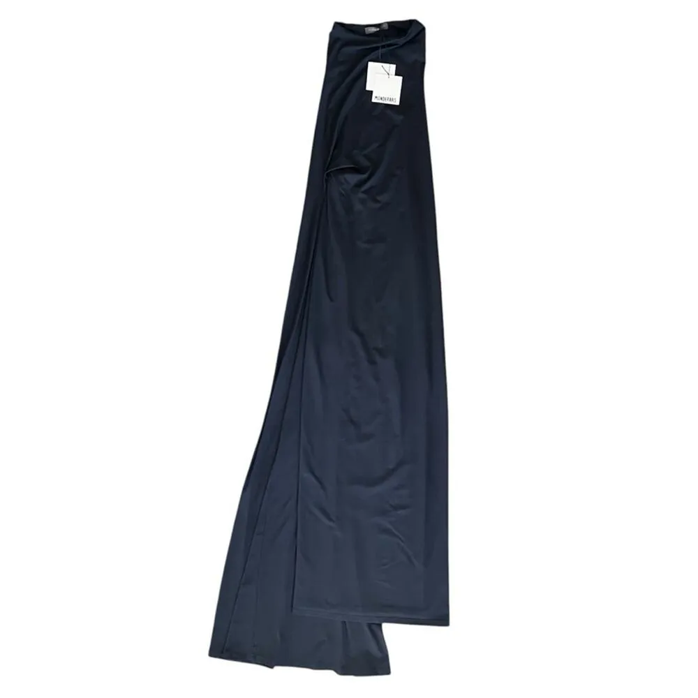 Mondepars Women’s Sleeveless Open Back Navy Train Bodycon Gown Maxi Dress Sz 36 Blue - Image 11