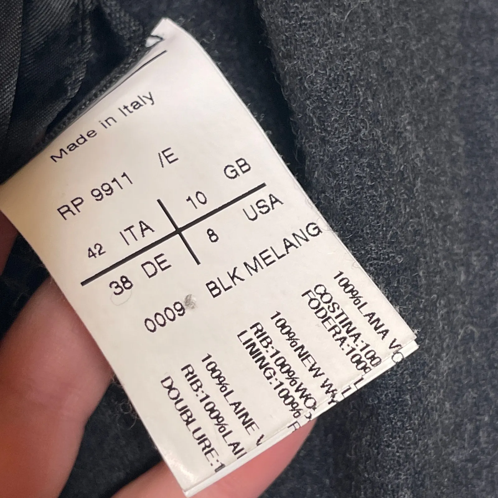 Rick Owens Grey 100% wool blazer jacket sz S 4 - Image 9