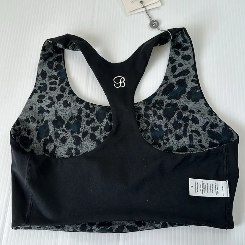 Bombshell sportswear  NWT Reversible Tank Bra Charcoal Leopard/Black, L - Image 5