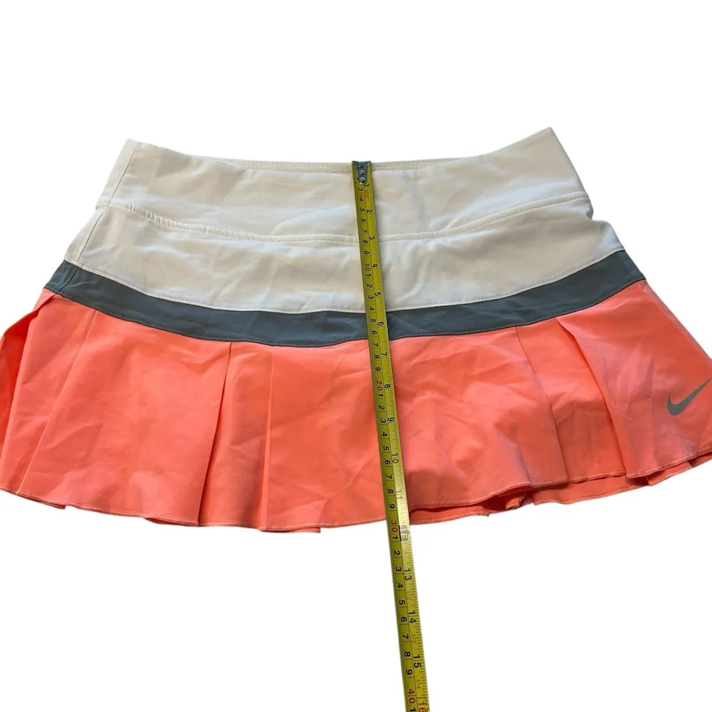 Nike Women’s Size S Pleated Tennis Skort Skirt Coral White Colorblock Pickleball - Image 8