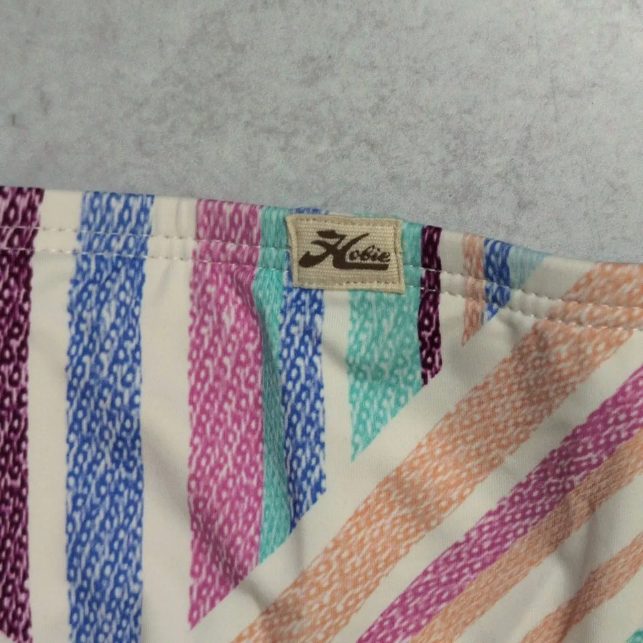 NWT Hobie Multi-Color Striped Braided Sides Hipster Swimwear Bikini Bottom XL - Image 5