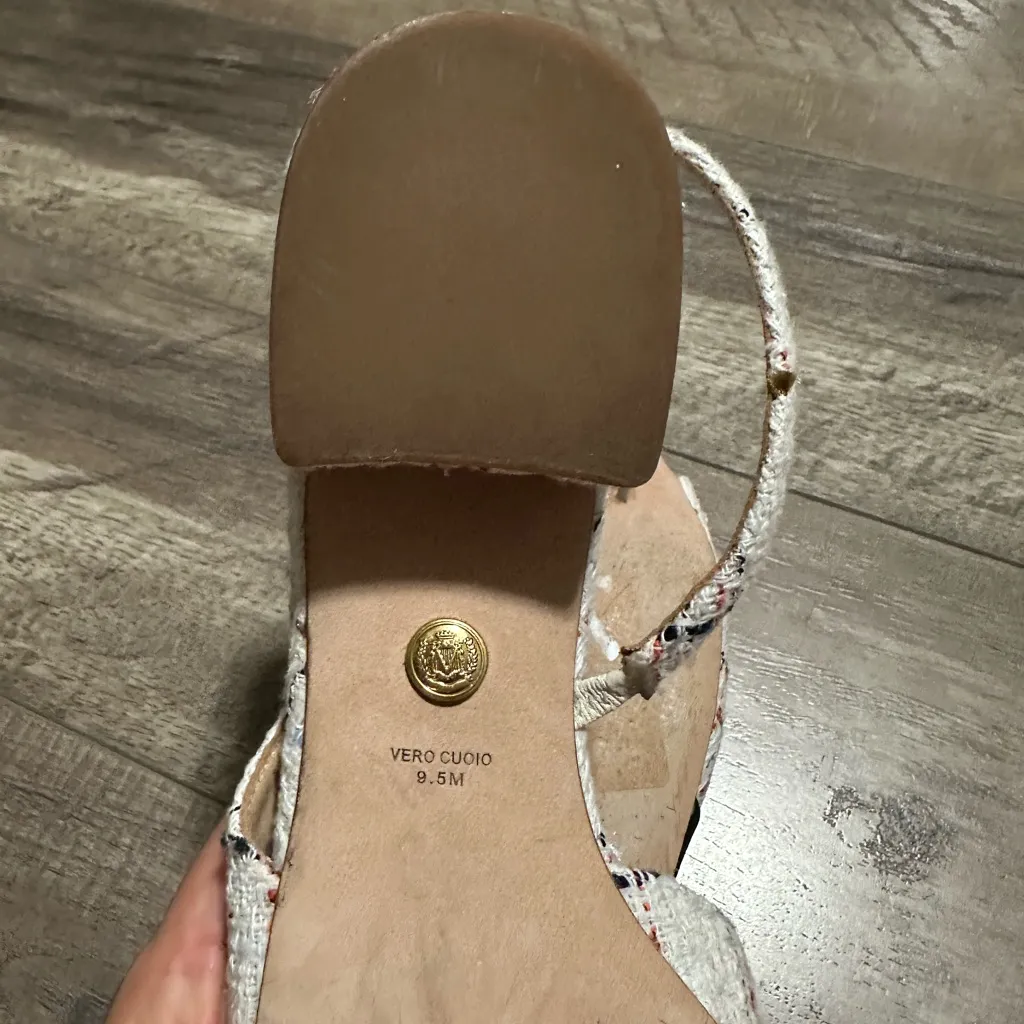 Veronica Beard Cecile Half d'Orsay Slingback Pump Multi White Tweed 9.5 - Image 4