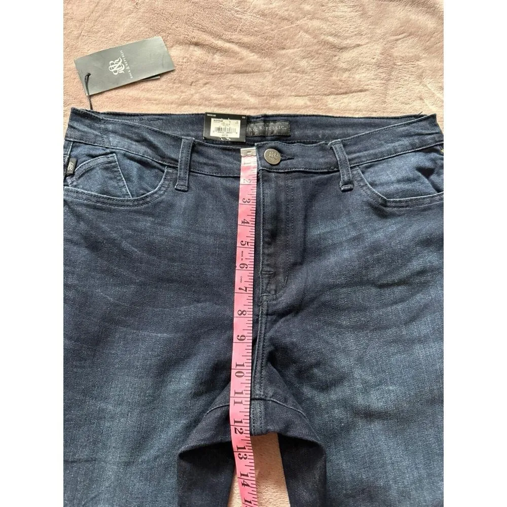 Rock & Republic Jeans Women's Kendall Blue Denim Jean Mid Rise Capri Size 16 NWT - Image 9
